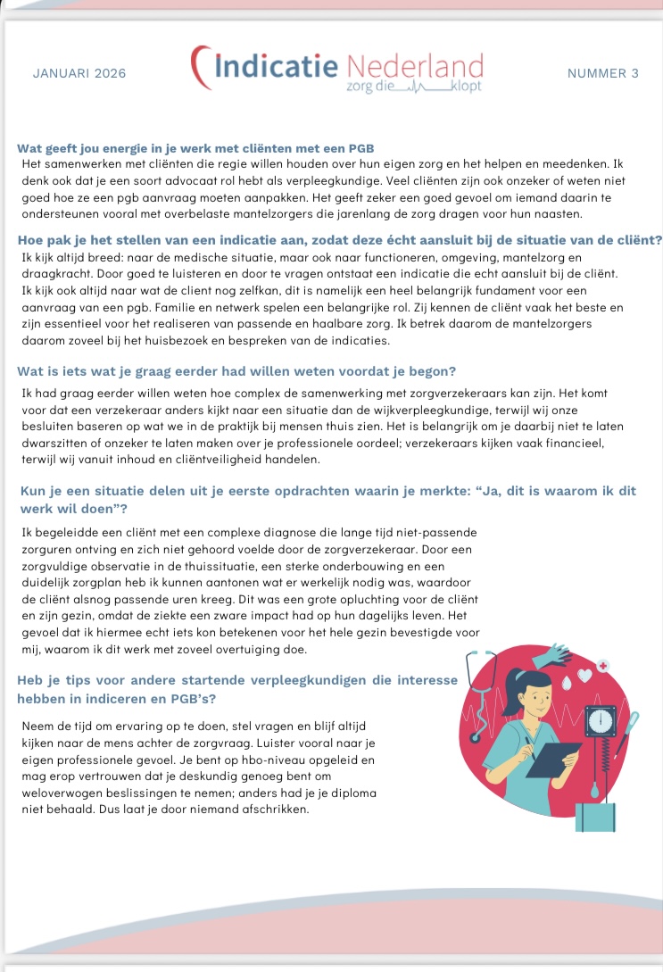 Interview met Toks Omosebi in de nieuwsbrief van Indicatie Nederland, januari 2026 nummer 3, pagina 2